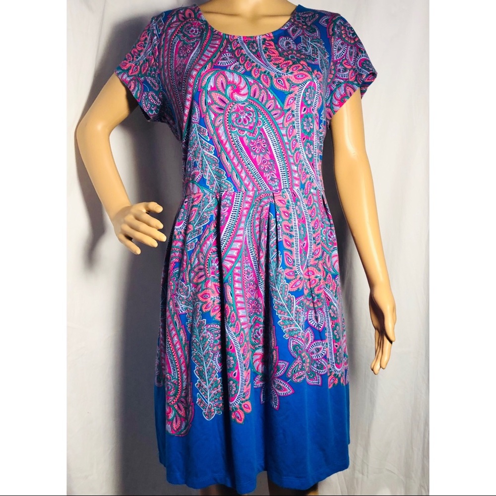 Isaac Mizrahi floral paisley short sleeve dress